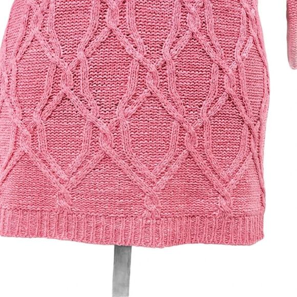 ZARA KNIT Women's Regular Cable Knit Ribbed Oversized Sweater Pink Size Medium - Picture 4 of 14